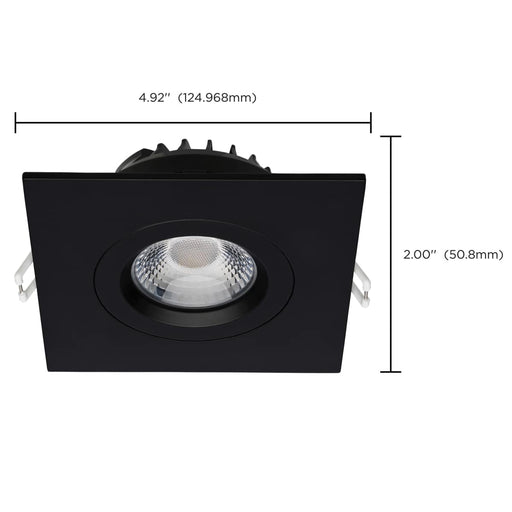 Remote Driver LED Downlight Satco S11622R1 12 Watt LED Direct Wire Downlight - Gimbaled - 4 Inch - CCT Selectable - Square - Remote Driver - Black Finish - 850 Lumens - 120 Volt Satco