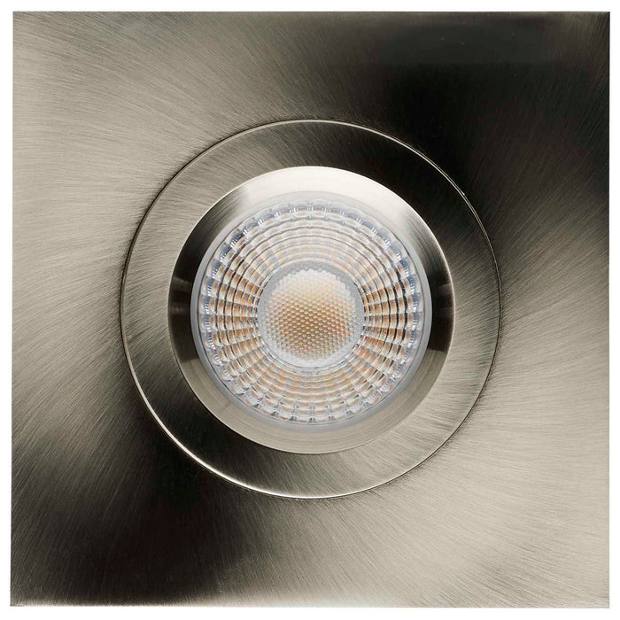 Remote Driver LED Downlight Satco S11623R1 12 Watt LED Direct Wire Downlight - Gimbaled - 4 Inch - CCT Selectable - Square - Remote Driver - Brushed Nickel Finish - 850 Lumens - 120 Volt Satco