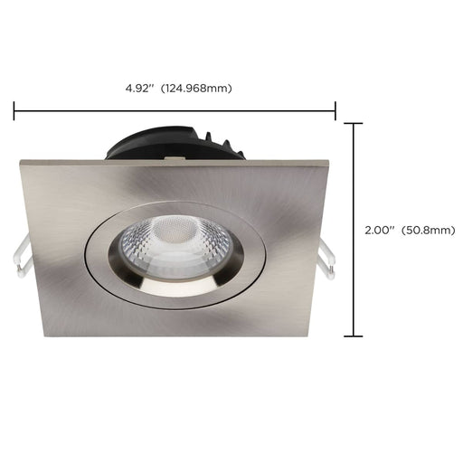 Remote Driver LED Downlight Satco S11623R1 12 Watt LED Direct Wire Downlight - Gimbaled - 4 Inch - CCT Selectable - Square - Remote Driver - Brushed Nickel Finish - 850 Lumens - 120 Volt Satco