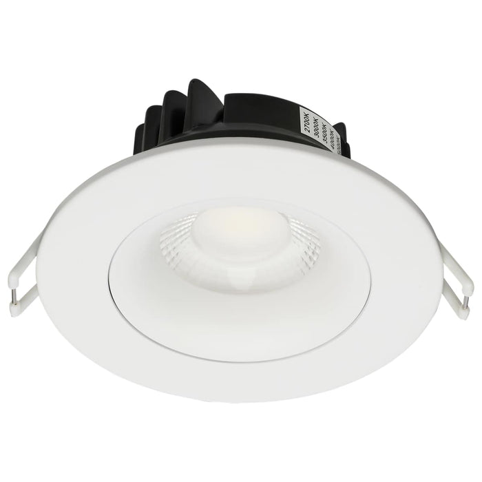 Remote Driver LED Downlight Satco S11624R1 12 Watt LED Direct Wire Downlight - Gimbaled - 3.5 Inch - CCT Selectable - Round - Remote Driver - White Finish - 840 Lumens - 120 Volt Satco