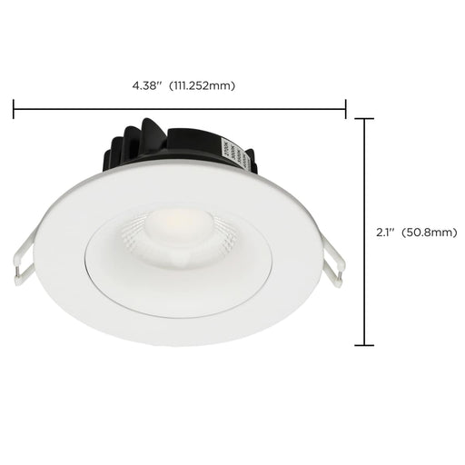 Remote Driver LED Downlight Satco S11624R1 12 Watt LED Direct Wire Downlight - Gimbaled - 3.5 Inch - CCT Selectable - Round - Remote Driver - White Finish - 840 Lumens - 120 Volt Satco