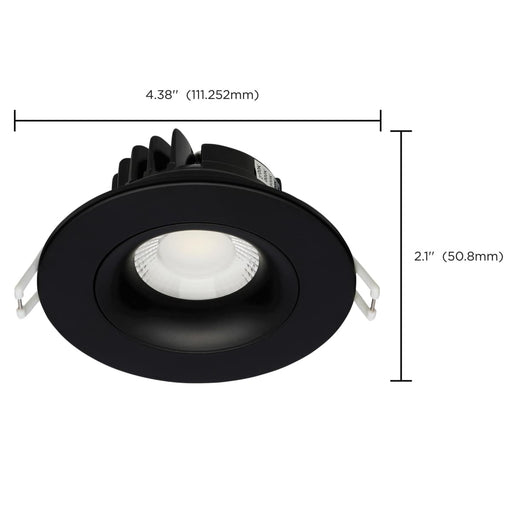Remote Driver LED Downlight Satco S11625R1 12 Watt LED Direct Wire Downlight - Gimbaled - 3.5 Inch - CCT Selectable - Round - Remote Driver - Black Finish - 840 Lumens - 120 Volt Satco