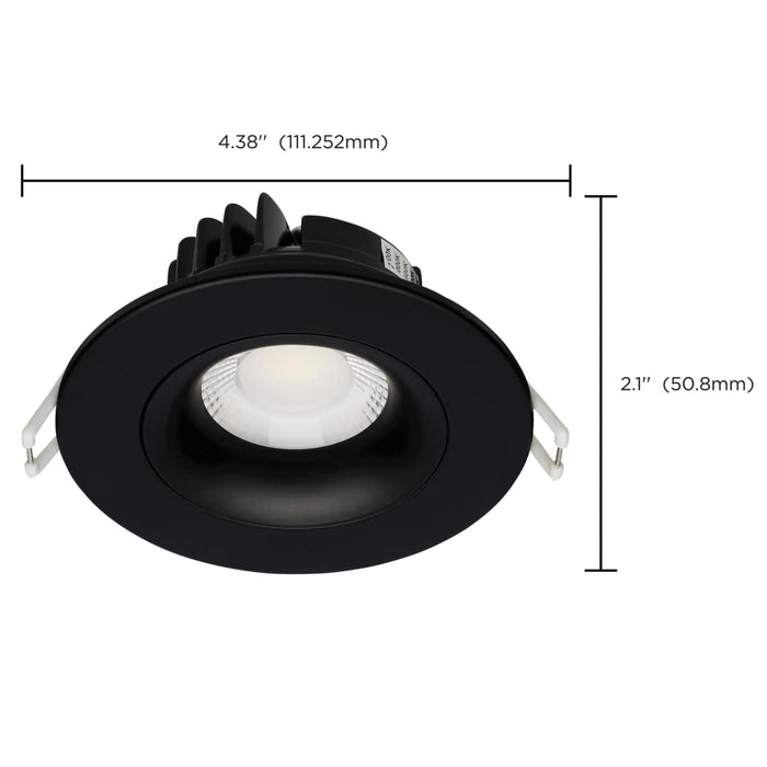 Remote Driver LED Downlight Satco S11625R1 12 Watt LED Direct Wire Downlight - Gimbaled - 3.5 Inch - CCT Selectable - Round - Remote Driver - Black Finish - 840 Lumens - 120 Volt Satco
