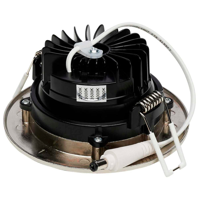 Remote Driver LED Downlight Satco S11626R1 12 Watt LED Direct Wire Downlight - Gimbaled - 3.5 Inch - CCT Selectable - Round - Remote Driver - Brushed Nickel Finish - 840 Lumens - 120 Volt Satco