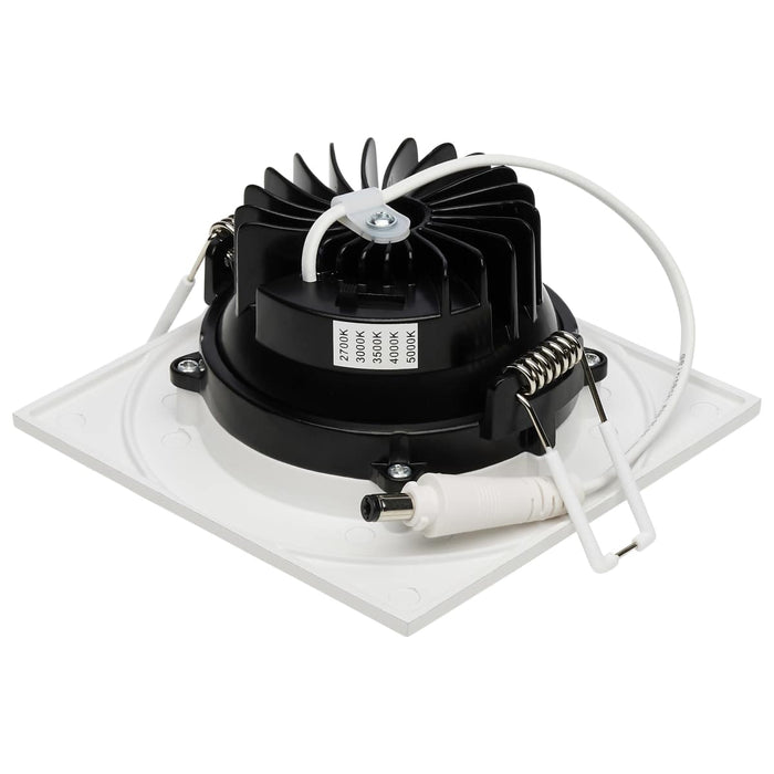 Remote Driver LED Downlight Satco S11627R1 12 Watt LED Direct Wire Downlight - Gimbaled - 3.5 Inch - CCT Selectable - Square - Remote Driver - White Finish - 840 Lumens - 120 Volt Satco