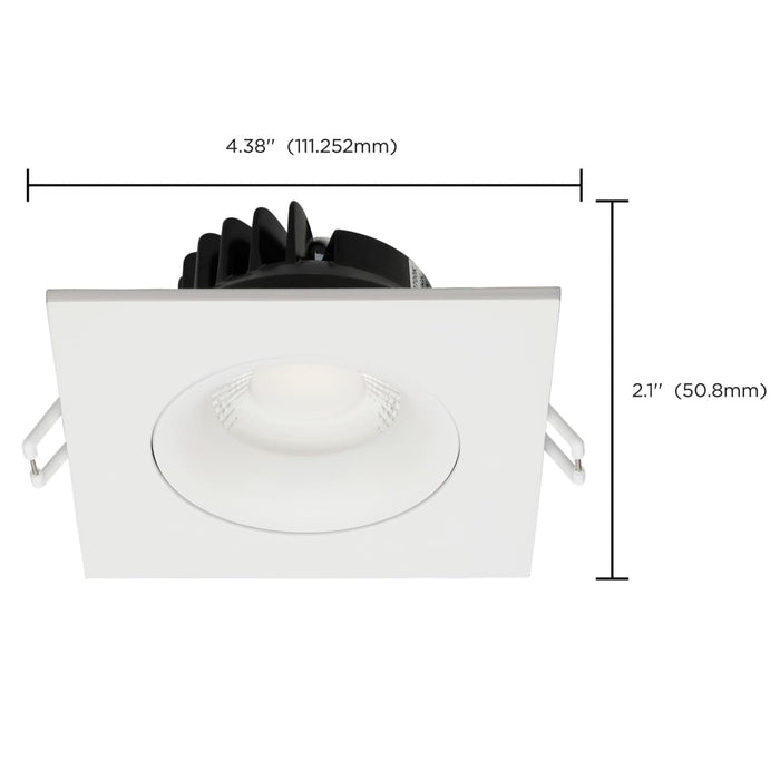 Remote Driver LED Downlight Satco S11627R1 12 Watt LED Direct Wire Downlight - Gimbaled - 3.5 Inch - CCT Selectable - Square - Remote Driver - White Finish - 840 Lumens - 120 Volt Satco