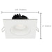 Remote Driver LED Downlight Satco S11627R1 12 Watt LED Direct Wire Downlight - Gimbaled - 3.5 Inch - CCT Selectable - Square - Remote Driver - White Finish - 840 Lumens - 120 Volt Satco