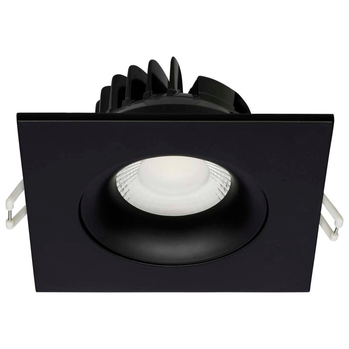 Remote Driver LED Downlight Satco S11628R1 12 Watt LED Direct Wire Downlight - Gimbaled - 3.5 Inch - CCT Selectable - Square - Remote Driver - Black Finish - 840 Lumens - 120 Volt Satco