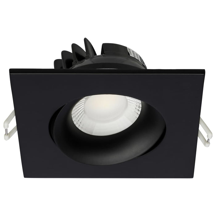 Remote Driver LED Downlight Satco S11628R1 12 Watt LED Direct Wire Downlight - Gimbaled - 3.5 Inch - CCT Selectable - Square - Remote Driver - Black Finish - 840 Lumens - 120 Volt Satco