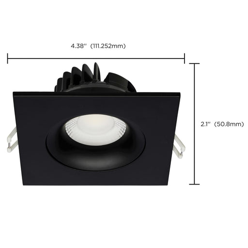 Remote Driver LED Downlight Satco S11628R1 12 Watt LED Direct Wire Downlight - Gimbaled - 3.5 Inch - CCT Selectable - Square - Remote Driver - Black Finish - 840 Lumens - 120 Volt Satco
