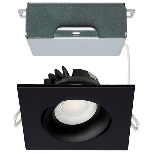 Remote Driver LED Downlight Satco S11628R1 12 Watt LED Direct Wire Downlight - Gimbaled - 3.5 Inch - CCT Selectable - Square - Remote Driver - Black Finish - 840 Lumens - 120 Volt Satco