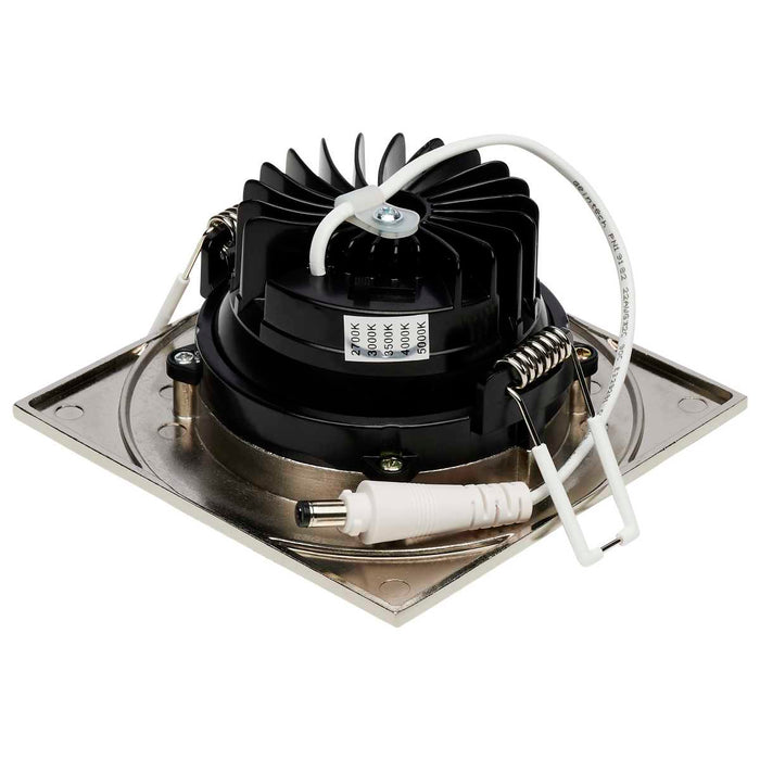 Remote Driver LED Downlight Satco S11629R1 12 Watt LED Direct Wire Downlight - Gimbaled - 3.5 Inch - CCT Selectable - Square - Remote Driver - Brushed Nickel Finish - 840 Lumens - 120 Volt Satco