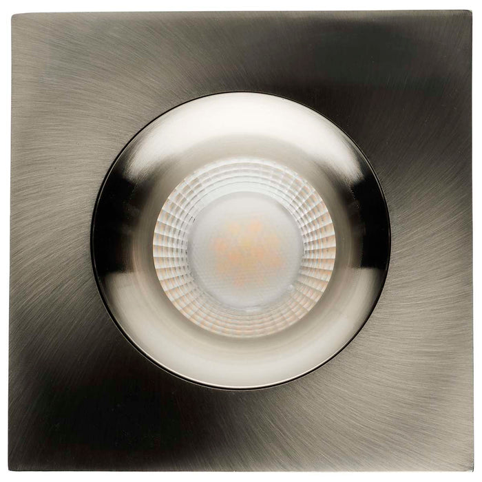 Remote Driver LED Downlight Satco S11629R1 12 Watt LED Direct Wire Downlight - Gimbaled - 3.5 Inch - CCT Selectable - Square - Remote Driver - Brushed Nickel Finish - 840 Lumens - 120 Volt Satco