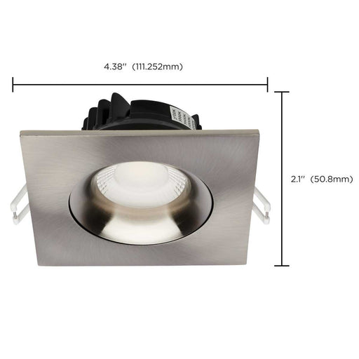 Remote Driver LED Downlight Satco S11629R1 12 Watt LED Direct Wire Downlight - Gimbaled - 3.5 Inch - CCT Selectable - Square - Remote Driver - Brushed Nickel Finish - 840 Lumens - 120 Volt Satco