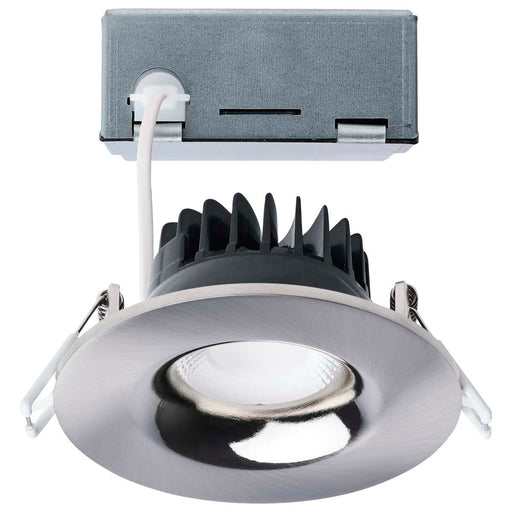 Remote Driver LED Downlight Satco S11632R1 10 Watt LED Direct Wire Downlight - Remote Driver - CCT Selectable - Dimmable - Round - Brushed Nickel Finish Satco