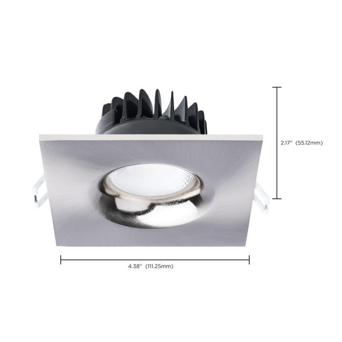 Remote Driver LED Downlight Satco S11635R1 10 Watt LED Direct Wire Downlight - Remote Driver - CCT Selectable - Dimmable - Square - Brushed Nickel Finish Satco