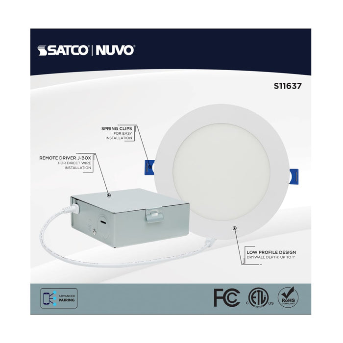 Downlight Satco S11637 Starfish - 11 Watt LED Direct Wire Downlight - 6-Inch - Remote Driver - RGBTW - Round - White Finish Satco