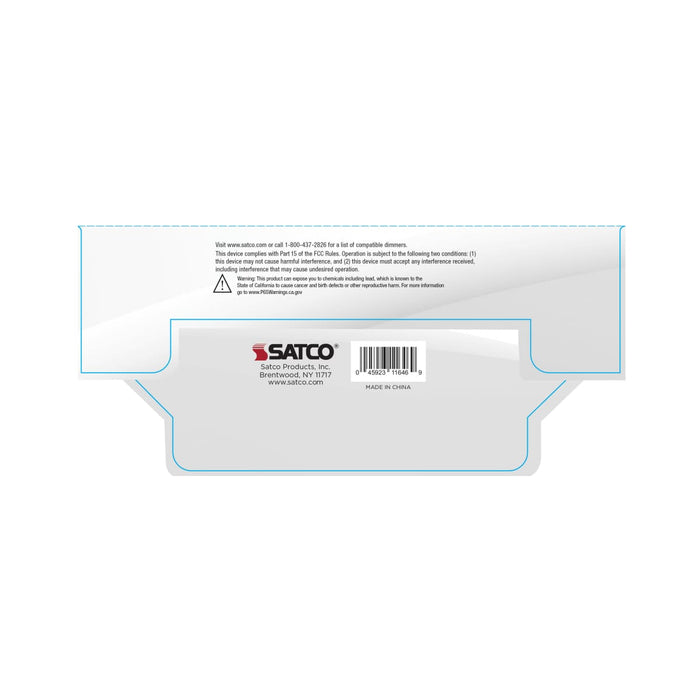 Downlight Retrofit Satco S11646 12.5 Watt LED High Lumen Downlight Retrofit - 5-6 Inch - 27K/30K/35K/40K/50K CCT Selectable - 120 Volts - Dimmable - White Finish Satco