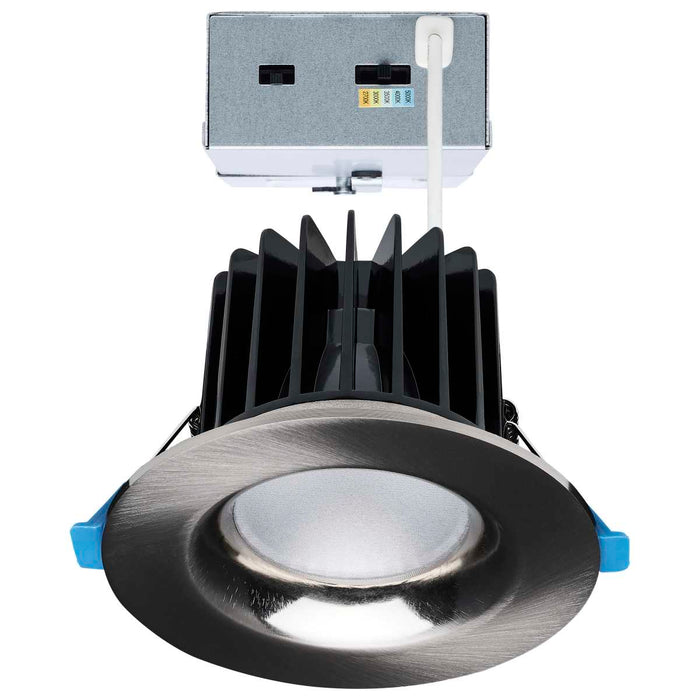 Remote Driver LED Downlight Satco S11672 16/20/24 Watt LED Remote Driver Downlight - 27K/30K/35K/40K/50K CCT - Field Selectable - Round - Brushed Nickel Finish - Dual Dimming - 120-277 Volt Satco