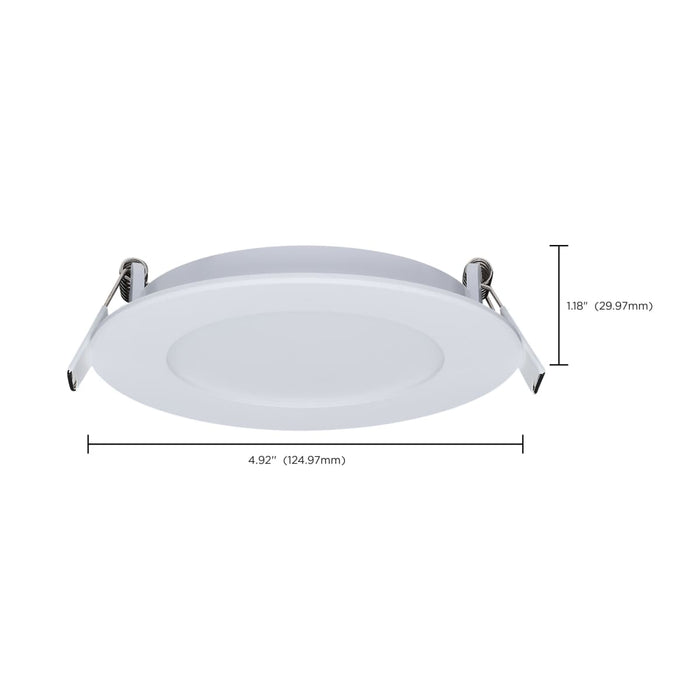 Remote Driver LED Downlight Satco S11680 8 Watt LED Direct Wire Performer Series Downlight - Remote Driver - 4 Inch - 27K/3K/35K/4K/5K CCT Selectable - Round - Flat Face - White Finish Satco