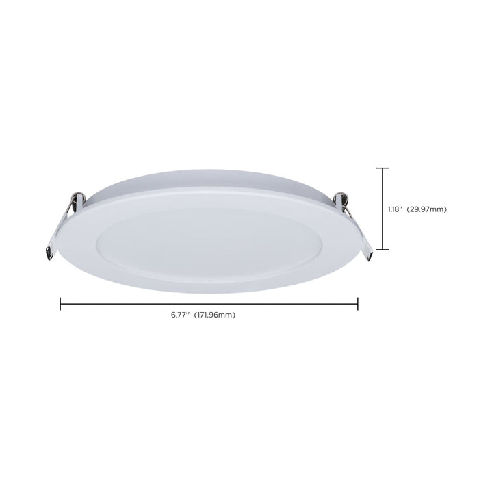 Remote Driver LED Downlight Satco S11681 11 Watt LED Direct Wire Performer Series Downlight - Remote Driver - 6 Inch - 27K/3K/35K/4K/5K CCT Selectable - Round - Flat Face - White Finish Satco