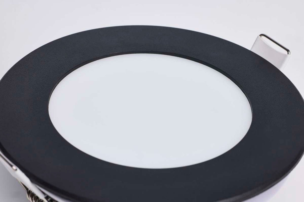 Remote Driver LED Downlight Satco S11685 8 Watt LED Direct Wire Performer Series Downlight - Remote Driver - 4 Inch - 27K/3K/35K/4K/5K CCT Selectable - Round - Flat Face - Black Finish Satco