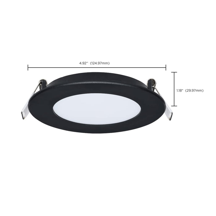 Remote Driver LED Downlight Satco S11685 8 Watt LED Direct Wire Performer Series Downlight - Remote Driver - 4 Inch - 27K/3K/35K/4K/5K CCT Selectable - Round - Flat Face - Black Finish Satco