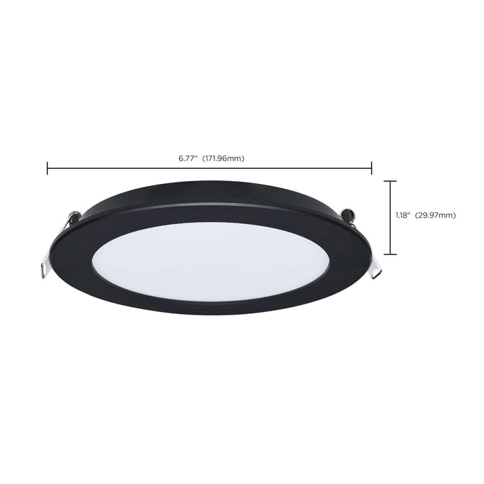 Remote Driver LED Downlight Satco S11686 11 Watt LED Direct Wire Performer Series Downlight - Remote Driver - 6 Inch - 27K/3K/35K/4K/5K CCT Selectable - Round - Flat Face - Black Finish Satco