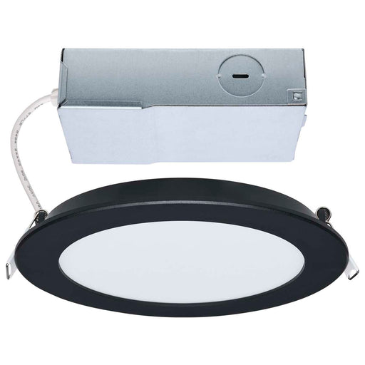 Remote Driver LED Downlight Satco S11686 11 Watt LED Direct Wire Performer Series Downlight - Remote Driver - 6 Inch - 27K/3K/35K/4K/5K CCT Selectable - Round - Flat Face - Black Finish Satco