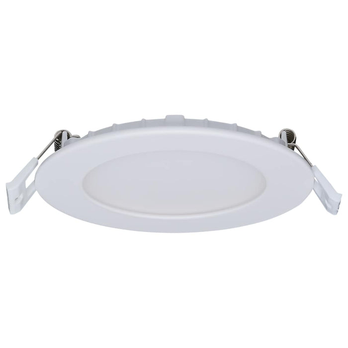 Remote Driver LED Downlight Satco S11690 8/12 Watt LED Direct Wire Downlight - 27K/3K/35K/4K/5K CCT - Remote Driver - 4 Inch - Round - Flat Face - White Finish - 120-277 Volt - Dual Dimming Satco