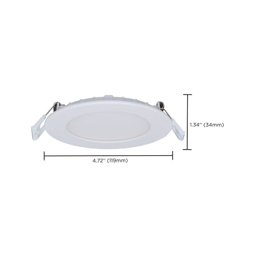 Remote Driver LED Downlight Satco S11690 8/12 Watt LED Direct Wire Downlight - 27K/3K/35K/4K/5K CCT - Remote Driver - 4 Inch - Round - Flat Face - White Finish - 120-277 Volt - Dual Dimming Satco