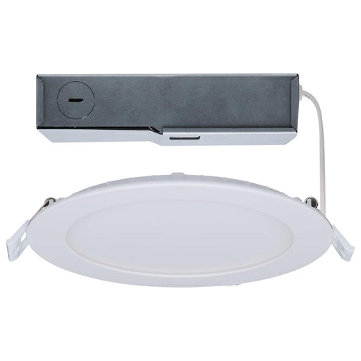 Remote Driver LED Downlight Satco S11691 11/15 Watt - LED Direct Wire Downlight - 27K/3K/35K/4K/5K CCT - Remote Driver - 6 Inch - Round - Flat Face - White Finish - 120-277 Volt - Dual Dimming Satco