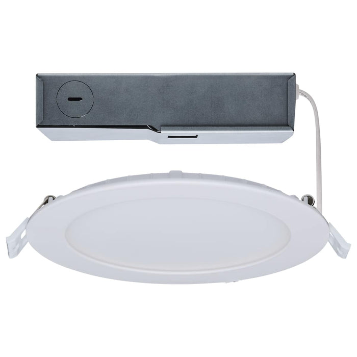 Remote Driver LED Downlight Satco S11691 11/15 Watt - LED Direct Wire Downlight - 27K/3K/35K/4K/5K CCT - Remote Driver - 6 Inch - Round - Flat Face - White Finish - 120-277 Volt - Dual Dimming Satco