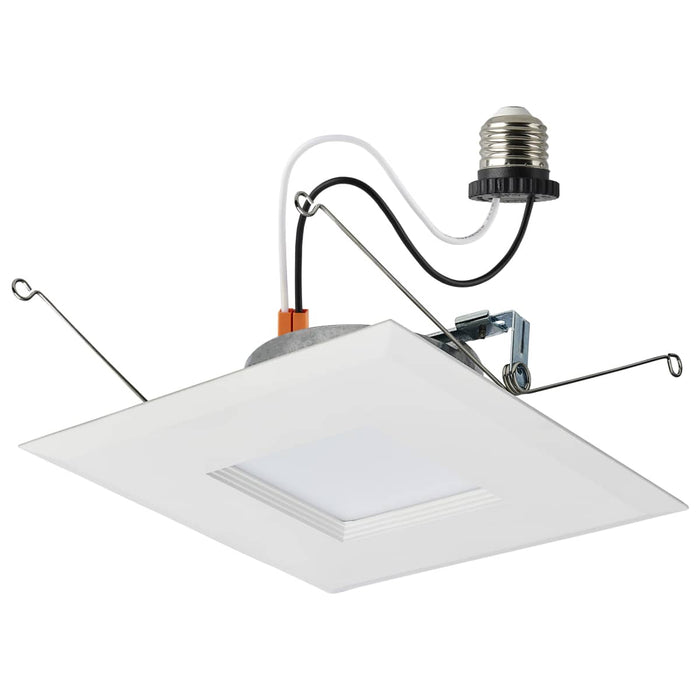 Downlight Retrofit Satco S11821R1 9 Watt LED Downlight Retrofit - 5-6 Inches - CCT Selectable - Square - White Finish - 120 Volt Satco