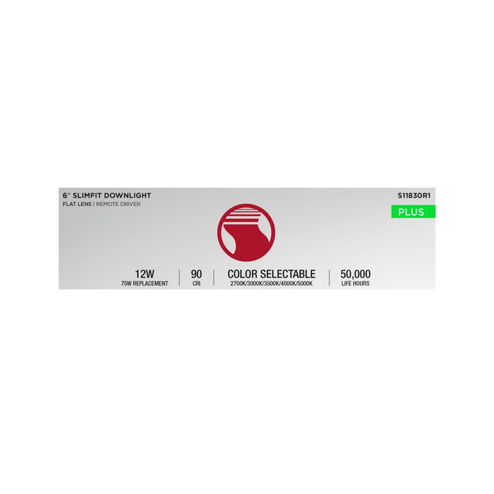 Direct Wire LED Downlight Satco S11830R1 12 Watt LED Direct Wire Downlight - Edge-lit - 6-Inch - CCT Selectable - Square - Remote Driver Satco