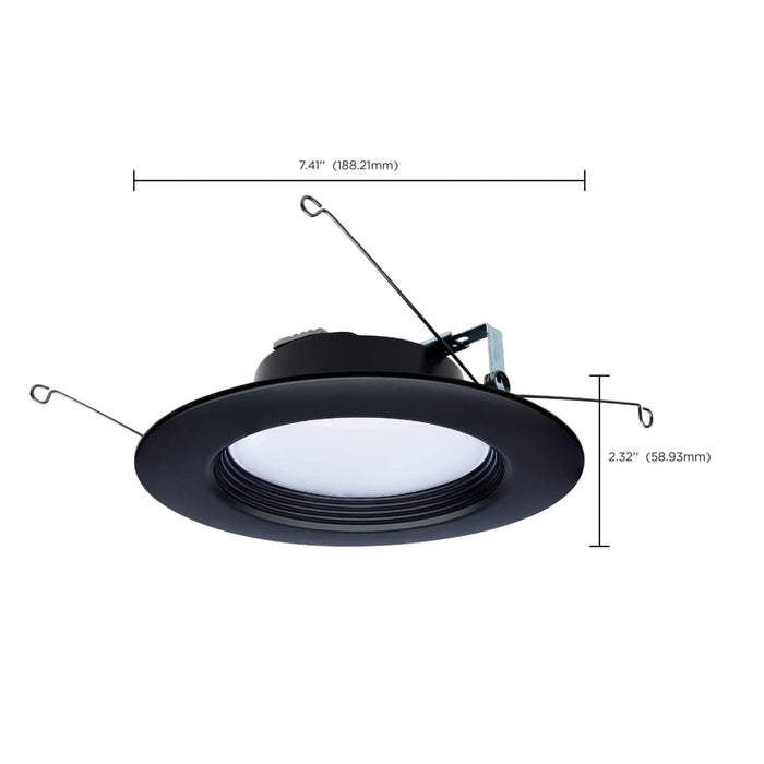 Downlight Retrofit Satco S11835R1 9 Watt - LED Downlight Retrofit - 5-6 Inch - CCT Selectable - 120 Volts - Black Finish Satco