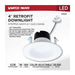 Downlight Retrofit Satco S11838 6.5 Watt LED Downlight Retrofit - 4 Inch Baffle - CCT Selectable - 12 Volts - Matte White Finish Satco