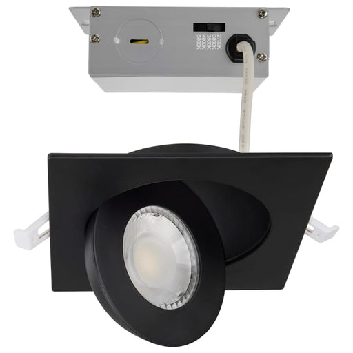 LED Recessed Downlight Satco S11843 9WLED/GBL/4/CCT/SQ/BLK  4 Inch Square Gimbal LED Downlight Black 9 Watt CCT Selectable Satco