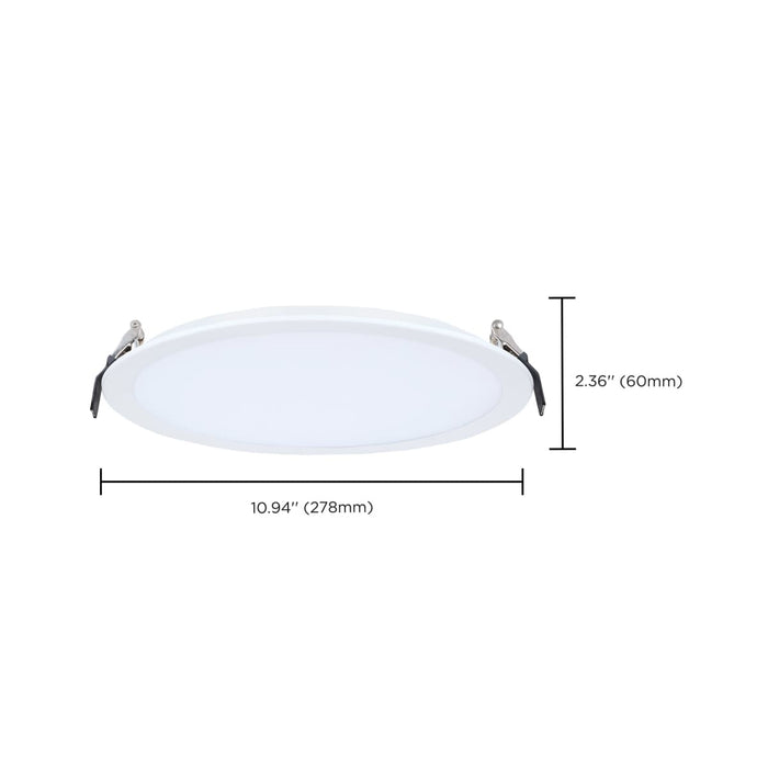 Direct Wire LED Downlight Satco S11848 30 Watt - 10 Inch LED Direct Wire Downlight - Remote Driver - CCT Selectable - Dual Dimming - Flat Face - Round - White Finish Satco