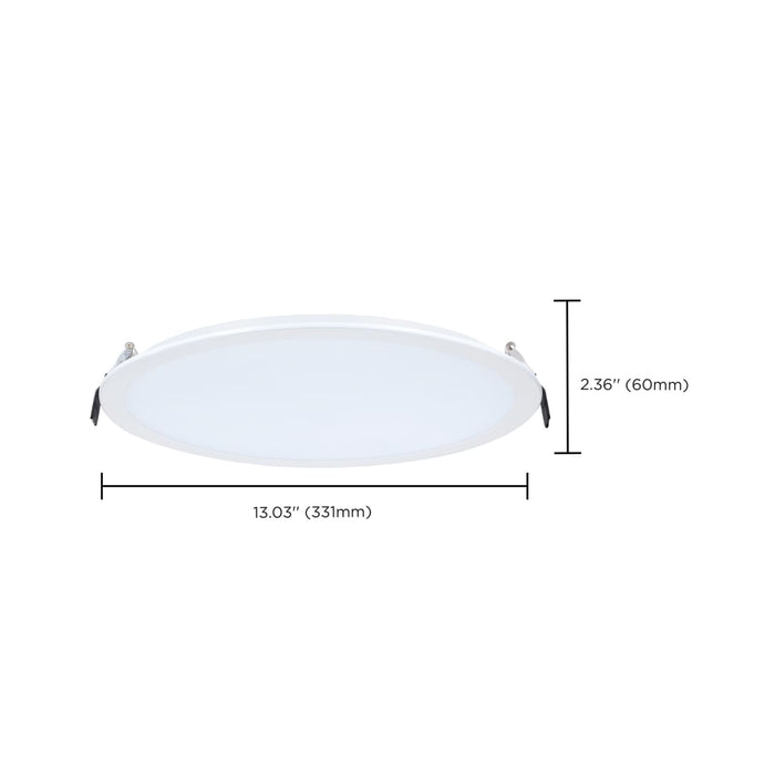Direct Wire LED Downlight Satco S11849 38 Watt - 12 Inch LED Direct Wire Downlight - Remote Driver - CCT Selectable - Dual Dimming - Flat Face - Round - White Finish Satco