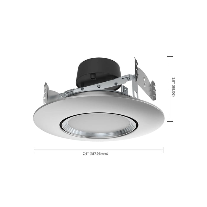 Direct Wire LED Downlight Satco S11858 10.5 Watt - LED Retrofit Downlight - Gimbaled - 120 Volt - CCT Selectable - Brushed Nickel Finish Satco