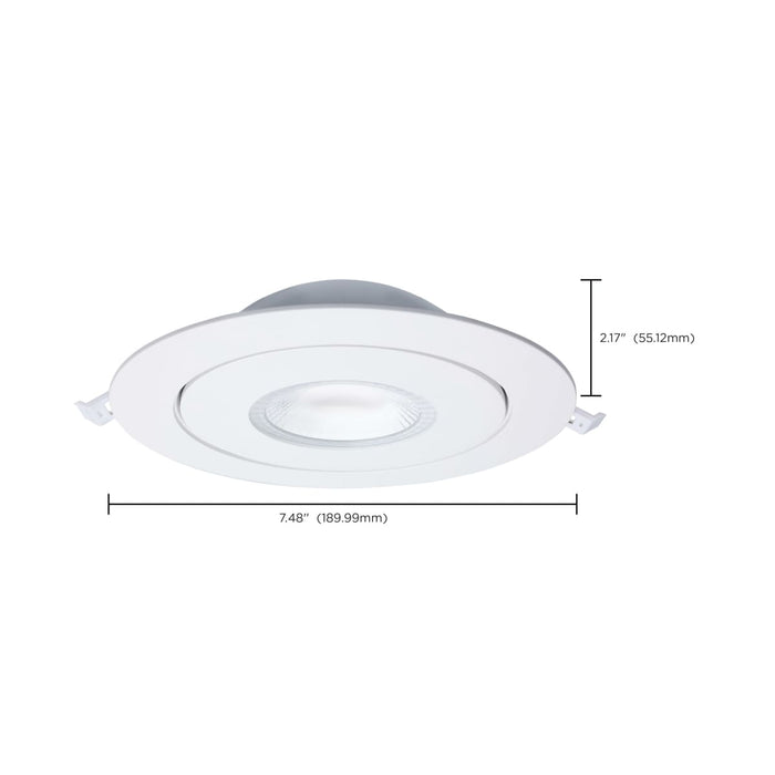 Remote Driver LED Downlight Satco S11860 15 Watt - CCT Selectable - LED Direct Wire Downlight - Gimbaled - 6 Inch Round - Remote Driver - White Satco
