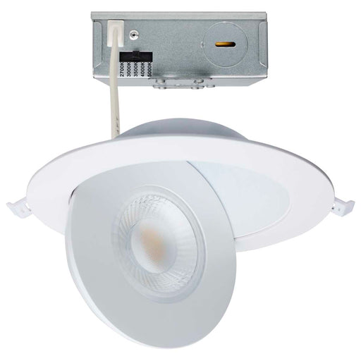 Remote Driver LED Downlight Satco S11860 15 Watt - CCT Selectable - LED Direct Wire Downlight - Gimbaled - 6 Inch Round - Remote Driver - White Satco