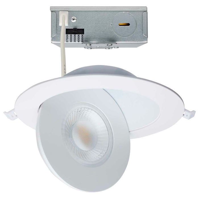 Remote Driver LED Downlight Satco S11860 15 Watt - CCT Selectable - LED Direct Wire Downlight - Gimbaled - 6 Inch Round - Remote Driver - White Satco