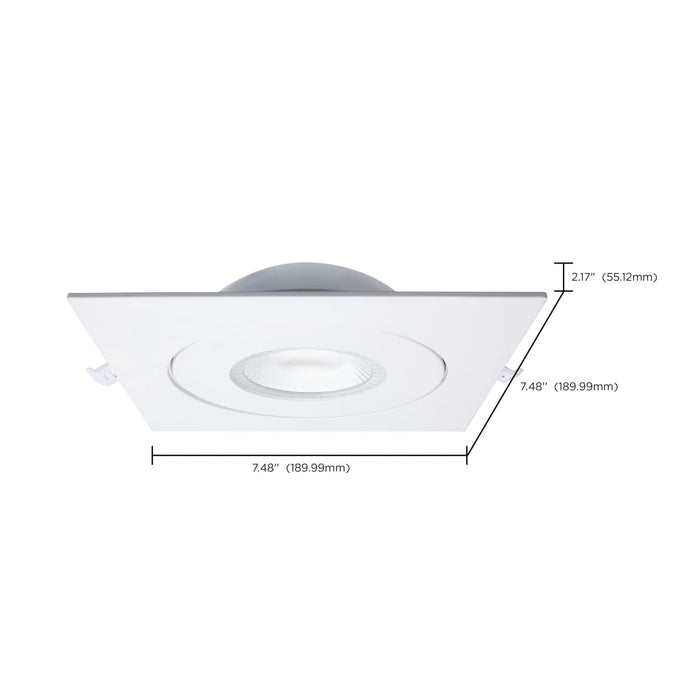 Remote Driver LED Downlight Satco S11861 15 Watt - CCT Selectable - LED Direct Wire Downlight - Gimbaled - 6 Inch Square - Remote Driver - White Satco