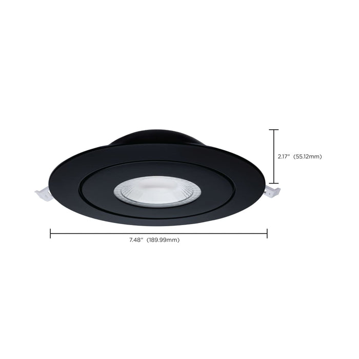 Remote Driver LED Downlight Satco S11862 15 Watt - CCT Selectable - LED Direct Wire Downlight - Gimbaled - 6 Inch Round - Remote Driver - Black Satco