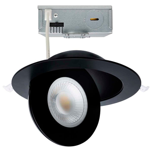 Remote Driver LED Downlight Satco S11862 15 Watt - CCT Selectable - LED Direct Wire Downlight - Gimbaled - 6 Inch Round - Remote Driver - Black Satco