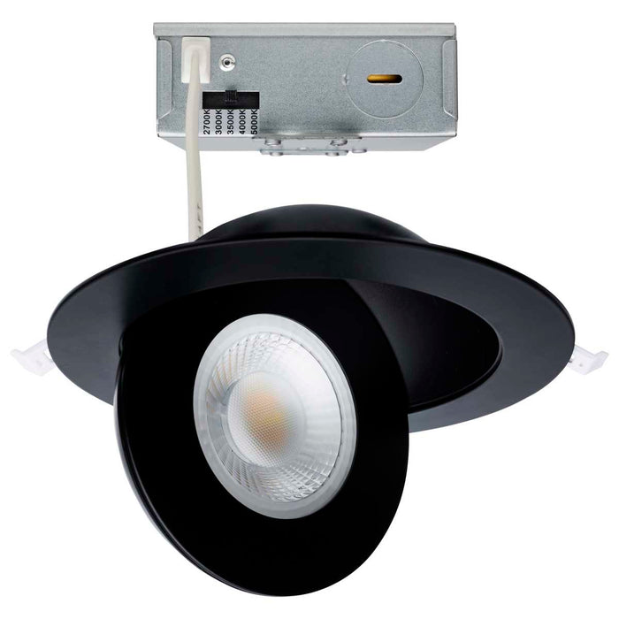 Remote Driver LED Downlight Satco S11862 15 Watt - CCT Selectable - LED Direct Wire Downlight - Gimbaled - 6 Inch Round - Remote Driver - Black Satco