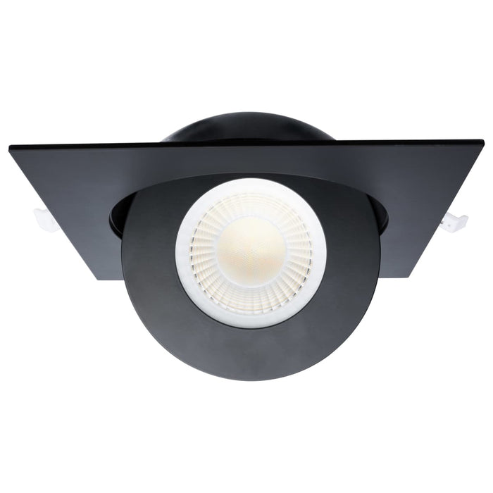 Remote Driver LED Downlight Satco S11863 15 Watt - CCT Selectable - LED Direct Wire Downlight - Gimbaled - 6 Inch Square - Remote Driver - Black Satco