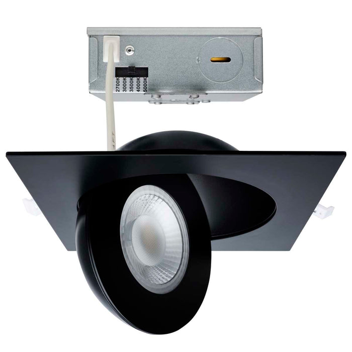 Remote Driver LED Downlight Satco S11863 15 Watt - CCT Selectable - LED Direct Wire Downlight - Gimbaled - 6 Inch Square - Remote Driver - Black Satco